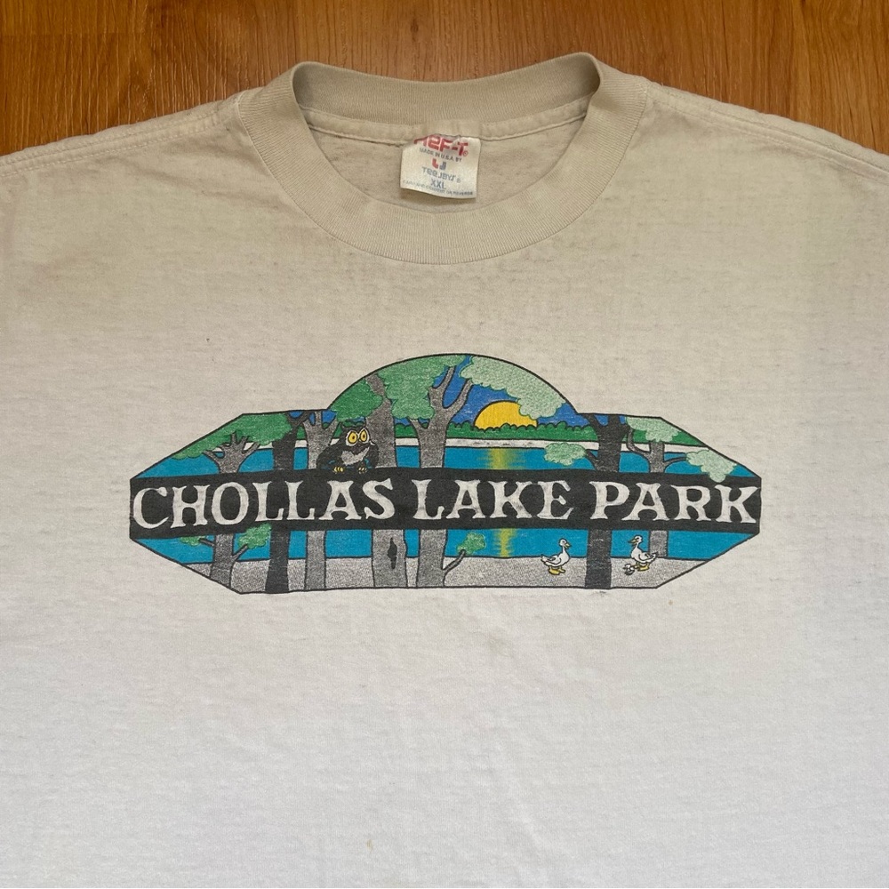 Vintage Chollas Lake Park Naturally Distressed Logo T-Shirt Size Men’s XL